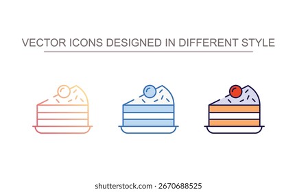 Cake Slice icon design with white background stock illustration