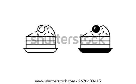 Cake Slice icon design with white background stock illustration
