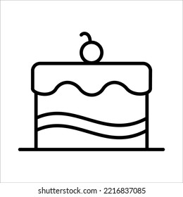 Cake, Slice Of Cake Icon Logo Design Vector Template Illustration Sign And Symbol