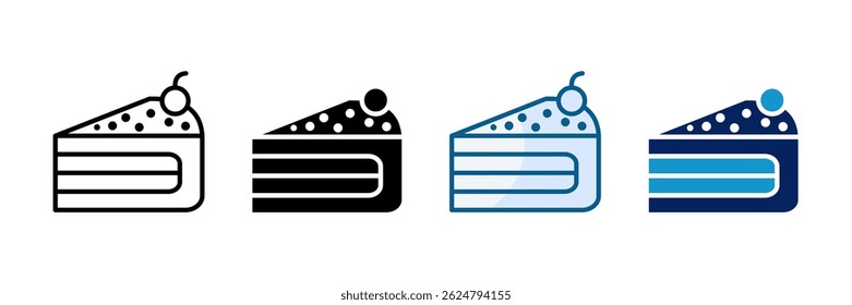Cake Slice Icon Set Multiple Style Collection