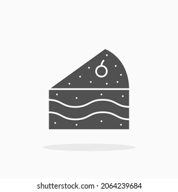 Cake Slice icon. Solid or Glyph style. Vector illustration. Enjoy this icon for your project.