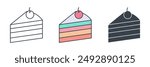 cake slice icon theme symbol vector illustration isolated on white background