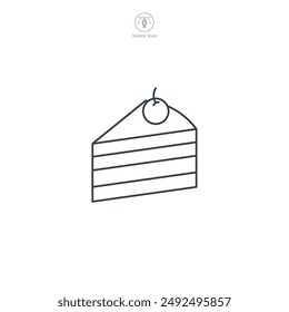 cake slice icon theme symbol vector illustration isolated on white background
