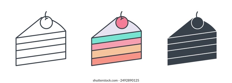 cake slice icon theme symbol vector illustration isolated on white background