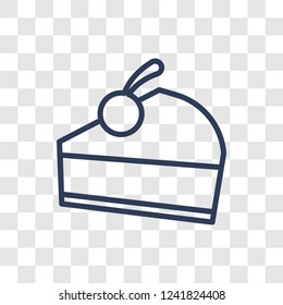 Cake slice icon. Trendy linear Cake slice logo concept on transparent background from Birthday party and wedding collection