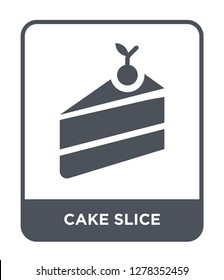 cake slice icon vector on white background, cake slice trendy filled icons from Birthday party and wedding collection, cake slice vector illustration