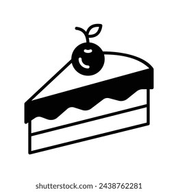 Cake Slice icon vector stock illustration