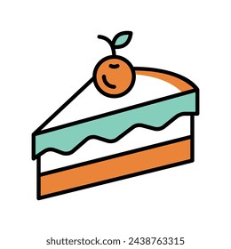 Cake Slice icon vector stock illustration