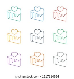 cake slice icon white background. Editable line cake slice icon from love. Trendy cake slice icon for web and mobile.