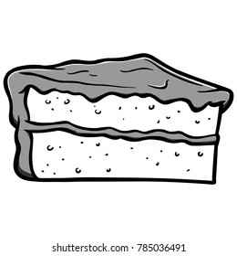 Cake Slice Illustration - A vector cartoon illustration of a Cake Slice.