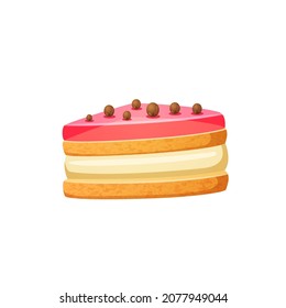  cake slice isolated on white background. Vector illustration.