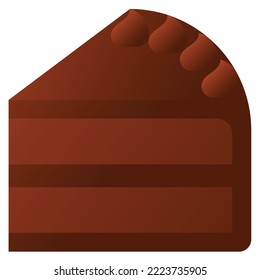 Recorte del pastel aislado en fondo blanco, ilustración, icono, elemento