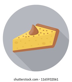 
Cake slice in lemon tart flavour with the chocolate topping 
