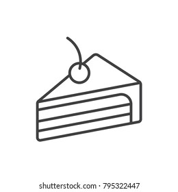 Cake slice line icon.