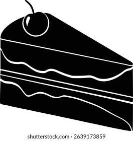 Cake slice silhouette vector design art and illustration.