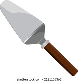 Cake slice spatula, illustration, vector on a white background.