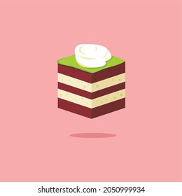 Iluminación vectorial de corte de torta. Pastel de chocolate para la fiesta