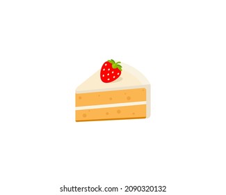 Cake slice vector isolated icon. Emoji illustration. Cake slice vector emoticon