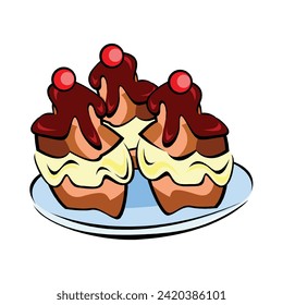 Cake slice vector isolated icon. Emoji illustration. Cake slice vector emoticon on a white background