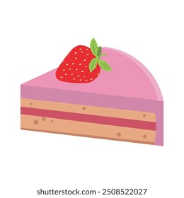 Cake slice vector isolated icon. Emoji illustration. Cake slice vector emoticon.