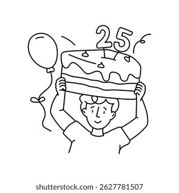 Cake slice vector outline illustrations. EPS 10 file