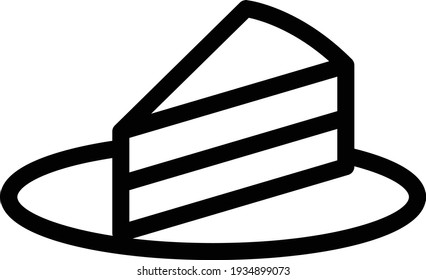 cake slice vector thin line icon