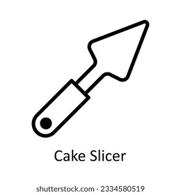 Cake Slicer Vector outline Icon Design illustration. Kitchen and home  Symbol on White background EPS 10 File