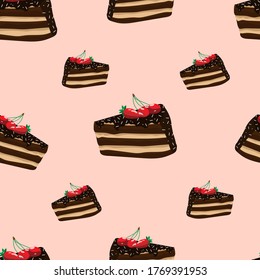 Cake slices pattern. Vector image, eps 10