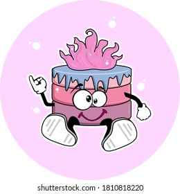 Cake with a smile, will make the baby laugh, delicious sweet, pink, cream