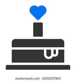 cake solid blue grey valentine illustration vector and logo new year icon perfect. Icon sign from modern collection for web. Nice design perfect.