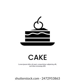 cake solid icon vector design good for web or mobile app