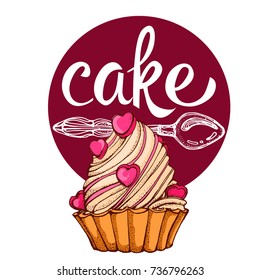 cake spoon logo , isolated on white background ,vector
