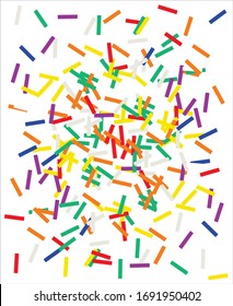 Cake sprinkles vector on a white background