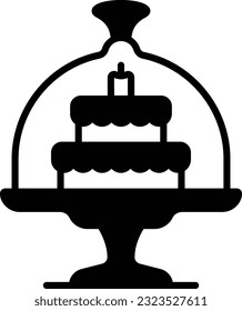 Cake Stand with Dome Cover concept, Food Display Plate vector icon design, artisan baker symbol, Cuisine Maestro sign, food connoisseur stock illustration