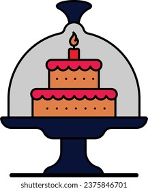 Cake Stand with Dome Cover concept, Food Display Plate vector icon design, Bakery and Baked Goods symbol, Culinary and Kitchen Education sign, Recipe development stock illustration