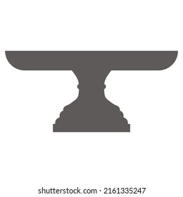 Cake stand in flat icon style. Empty tray for fruit and desserts. Vector silhouette
