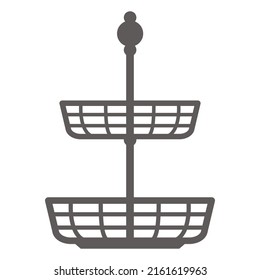 Cake stand in flat icon style. Empty tray for fruit and desserts. Vector silhouette