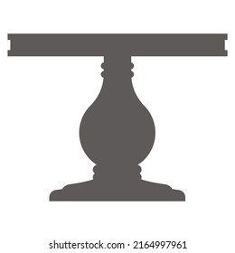 Cake stand in flat icon style. Empty tray for fruit and desserts. Vector silhouette