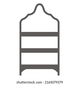 Cake stand in flat icon style. Empty tray for fruit and desserts. Vector silhouette