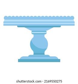 Cake stand in flat icon style. Empty tray for fruit and desserts. Vector illustration