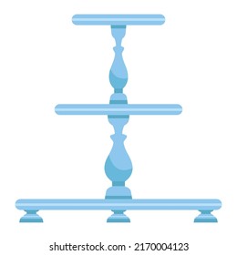 Kuchen stehen im flachen Icon-Stil. Leeres Tablett für Früchte und Desserts. Vektorgrafik