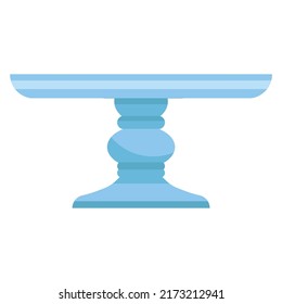 Cake stand in flat icon style. Empty tray for fruit and desserts. Vector illustration svg