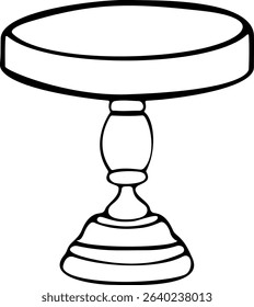 Cake stand in flat icon style. Vector illustration. Empty tray for cake, fruits, dessert. outline isolated on white background 