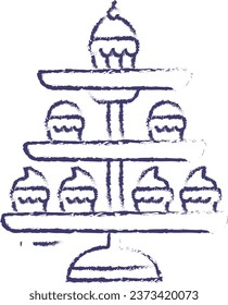 Cake Stand hand drawn vector illustration