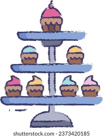 Cake Stand hand drawn vector illustration