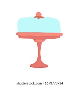 Cake stand icon. Kitchen cake tools object  for print, textile, book, postcard, stickers. Vector illustration