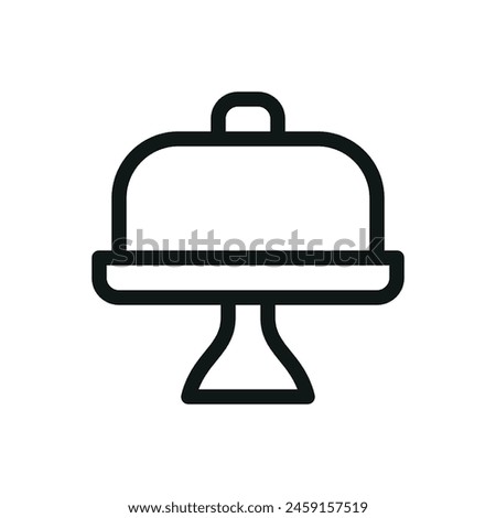 Cake stand isolated icon, cake display stand vector symbol with editable stroke