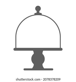 Cake stand with lid in flat icon style. Empty tray for fruit and desserts. Vector illustration.