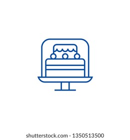Cake stand line icon concept. Cake stand flat  vector symbol, sign, outline illustration.