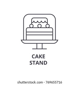 Cake Stand Line Icon, Outline Sign, Linear Symbol, Vector, Flat Illustration